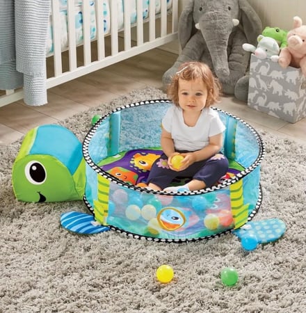 بساط وحوض كرات 3 في 1 شكل الدب