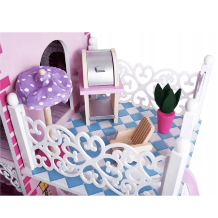 بيت دمية خشبي مع اضاءة