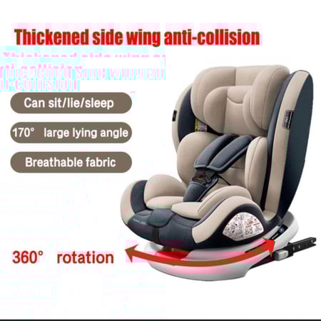 كرسي سيارة دوار بنظام isofix مع ساق داعم