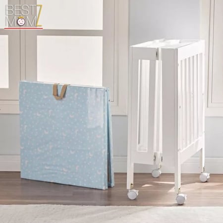 سرير اطفال خشبي قابل للطي