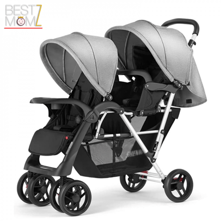 عربة اطفال مزدوجة سهلة الطي