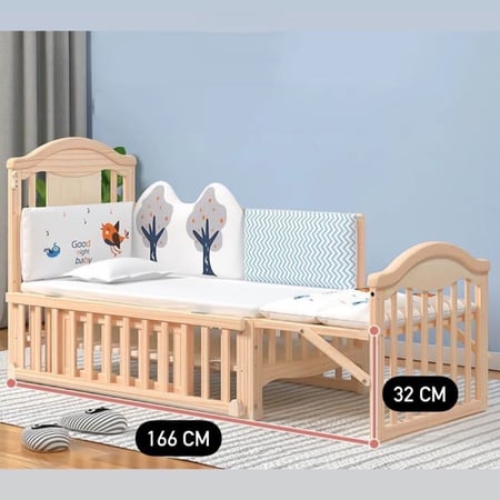 سرير خشبي قابل للتمديد بتصميم راقي