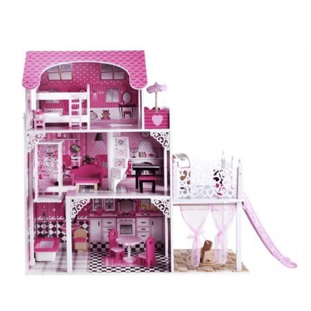 بيت دمية خشبي مع اضاءة