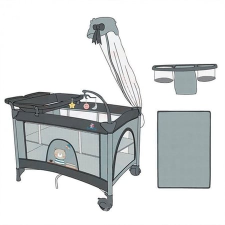 محبس اطفال وسرير مواليد متعدد 5 في 1