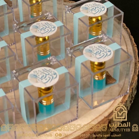 توزيعات اكريليك مربع - توزيعات مسك لافندر - توزيعات مواليد