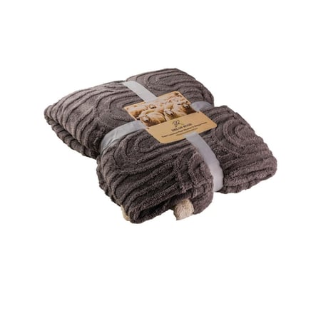 بطانية توليب – مفرد ونص مخمل فرو لون رصاي غامق