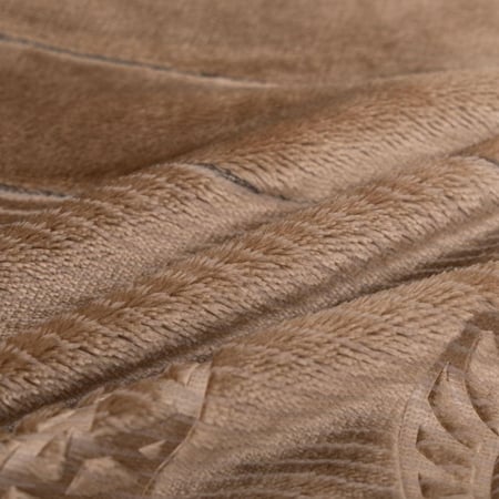 بطانية رود مخمل مفرد ونص-لون بني غامق