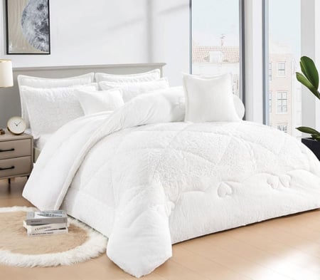 مفرش مفرد ونص شتوي مخمل فرو 5 قطع