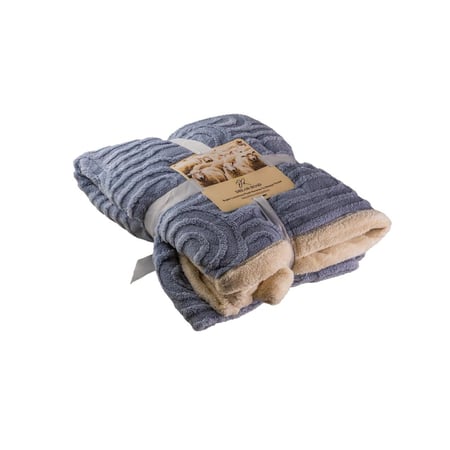 بطانية توليب – مفرد ونص مخمل فرو لون أزرق