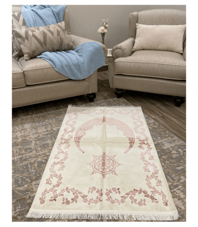 سجاد صلاة مطرز لون لحمي