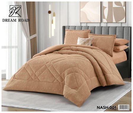 مفرش ناش مفرد ونص شتوي مخمل-5قطع