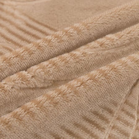 بطانية رود مخمل مزدوج-لون بيج