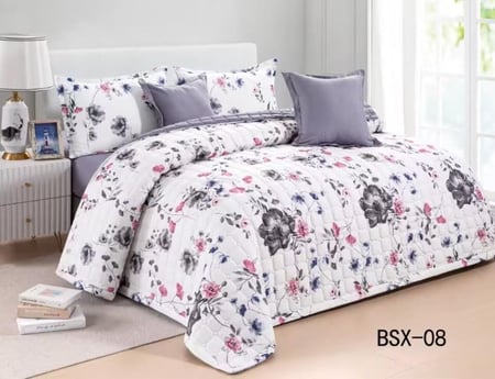 مفرش صيفي مزدوج مضغوط 6قطع - حشوة مضغوطة خفيفة