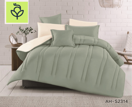 مفرش مفرد ونص صيفي لون تفاحي-4قطع