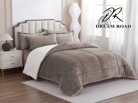 مفرش أصايل شتوي مخمل فرو-6قطع