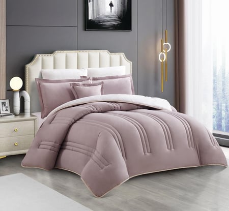 مفرش صيفي مفرد ونص ساده  لون بنكي-4قطع