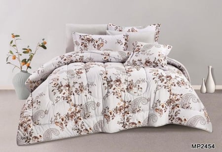 مفرش مفرد ونص صيفي 4 قطع لون سكري