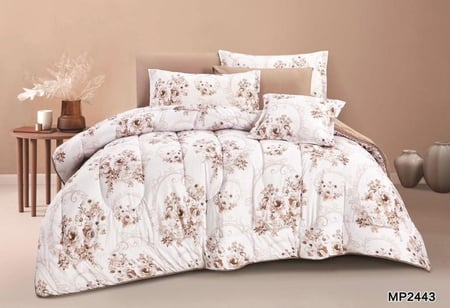 مفرش مفرد ونص صيفي 4 قطع لون سكري