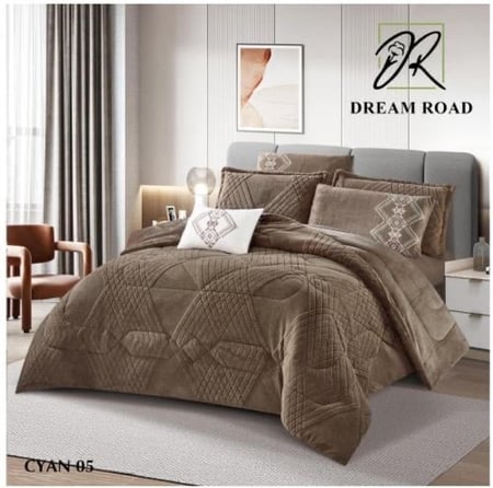 مفرش مزدوج شتوي مخمل7 قطع - كيان