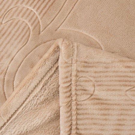 بطانية رود مخمل مزدوج-لون بيج