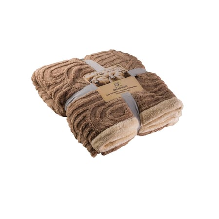 بطانية توليب – مفرد ونص مخمل فرو لون بني