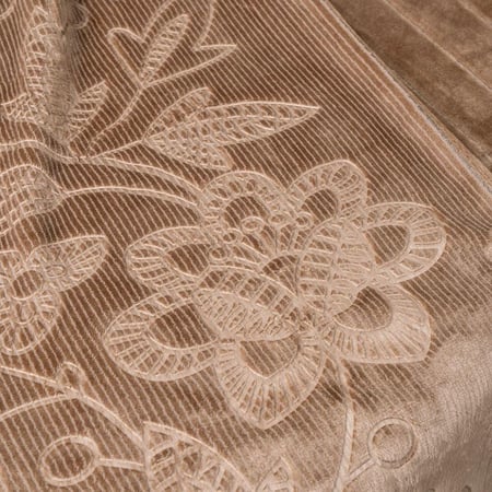 بطانية رود مخمل مفرد ونص-لون بني غامق