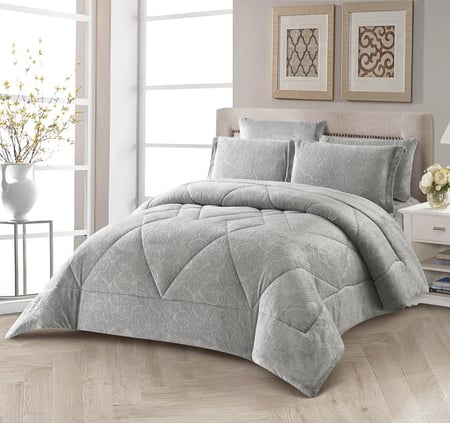 مفرش روما مخمل مفرد ونص-4قطع