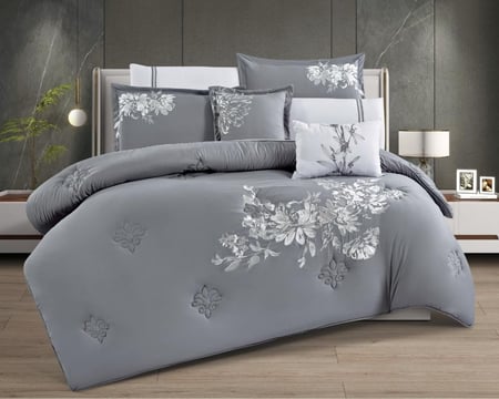 مفرش عنود مزدوج مطرز — فاخر (8 قطع