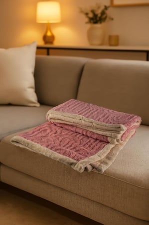 بطانية توليب – مزدوج مخمل فرو لون وردي