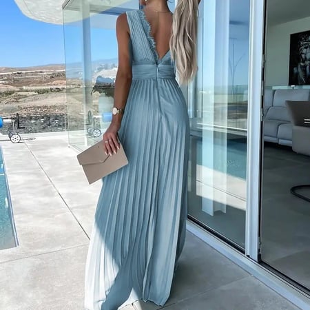 فستان فرنسي ازرق فيكتوري