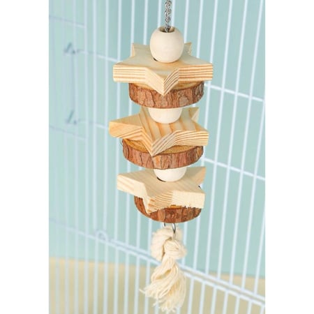 لعبة خشبية تعلق داخل القفص