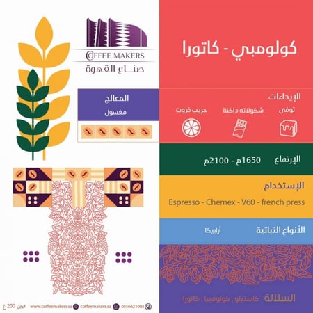 قهوة مختصة كولومبي كاتورا / 200 جرام
