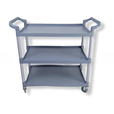 عربة ترولي رصاصي كبير 3 ادوار