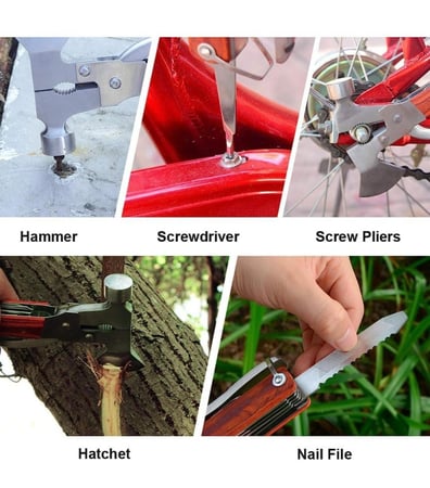 شاكوش مخلب خشبي متعدد الاستخدامات ( 14 في 1 ) متعدد الاستخدامات من الفولاذ المقاوم للصدأ