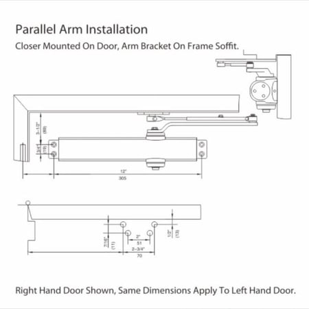 دفاش  كبير اكاد مع غطاء للحماية  30 سم فضي للابواب ذات الأوزان الثقيلة  250 كيلو الى فضي 300 كيلو الأصلي  KC1800