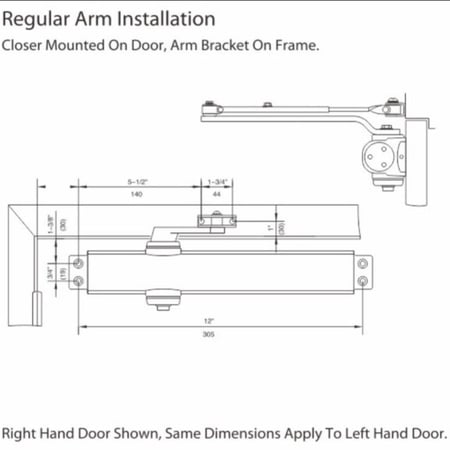 دفاش  كبير اكاد مع غطاء للحماية  30 سم فضي للابواب ذات الأوزان الثقيلة  250 كيلو الى فضي 300 كيلو الأصلي  KC1800