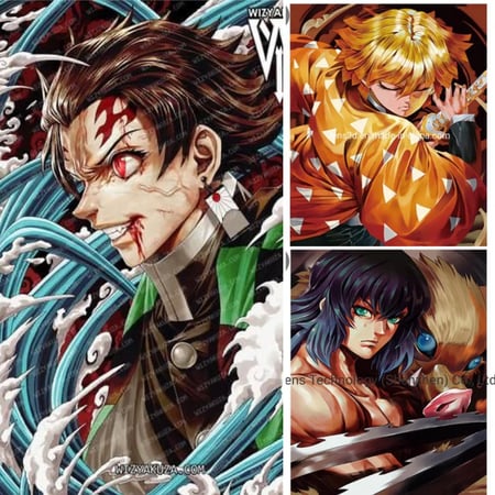 لوحة قاتل الشياطين ثلاثي الابعاد - 3D Demon Slayer Wall Panel