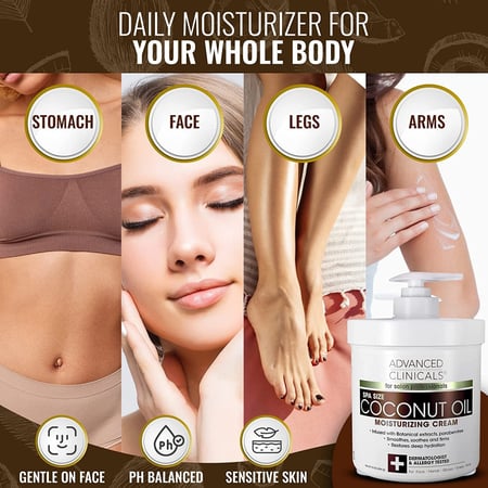 ادفانسد كلينيكالز‏ كريم مرطب بزيت جوز الهند 454g