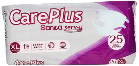 سانيتا حفائض كير بلاس للبالغين 25 حفاض XL