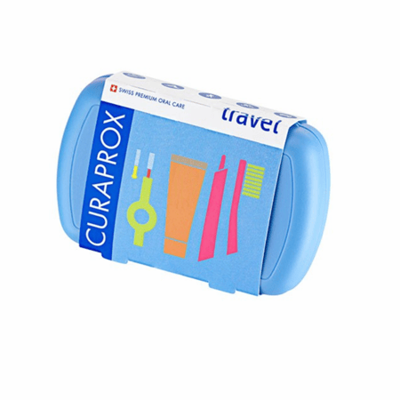 كيورابروكس مجموعة السفر للعناية بالأسنان - أزرق Blue