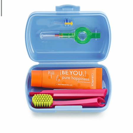 كيورابروكس مجموعة السفر للعناية بالأسنان - أزرق Blue