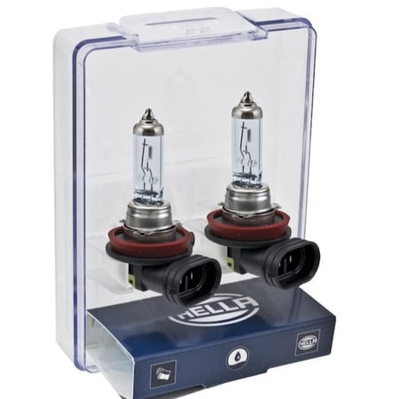 عدد 2 طقم لمبات الإضاءة الأمامية المنخفضة H11 (Low Beam) اصلي من HELLA أعلى فئة وأعلى درجة حتى 100% أكثر إضاءة شامل رسوم الشحن