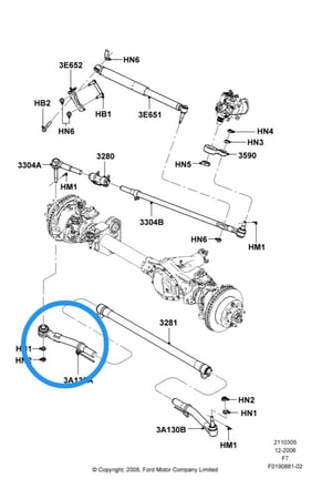 (دفع رباعي دبل) ذراع دركسون يمين جهة الراكب فورد F-350 F-250 من 2005 الى 2022  اصلي MOOG شامل رسوم الشحن