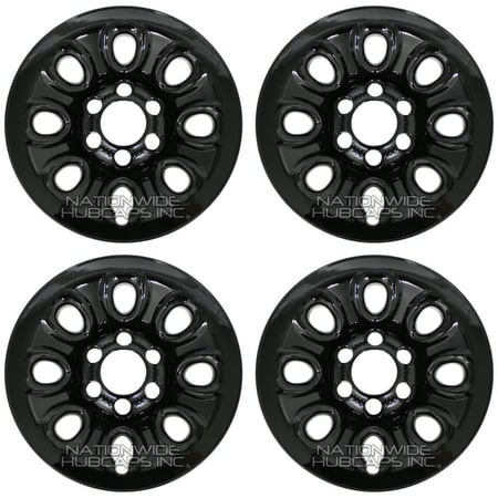 طقم اغطية اسود لماع بوليسي جنط 17سته مسمار جمس سييرا , يوكون 2005-2013 حجم 1500 شامل رسوم الشحن والضريبة