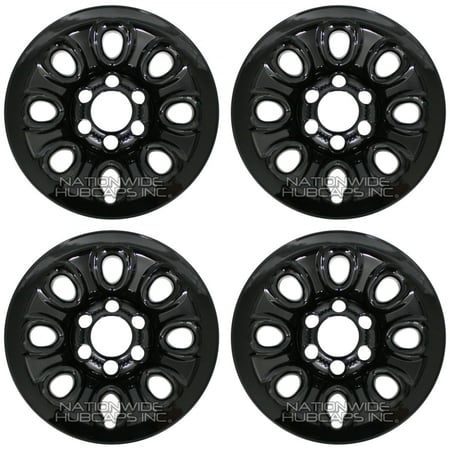 طقم اغطية اسود لماع بوليسي جنط 17سته مسمار جمس سييرا , يوكون 2005-2013 حجم 1500 شامل رسوم الشحن والضريبة