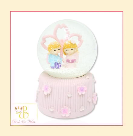 بلورة موسيقية زهرة ساكورا Musical Snow Globe Sakura Flower