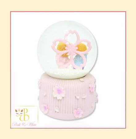 بلورة موسيقية زهرة ساكورا Musical Snow Globe Sakura Flower