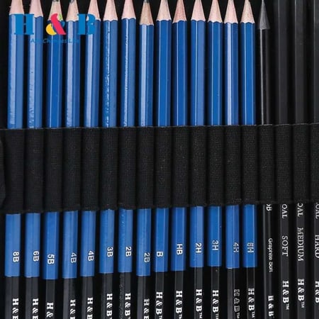 مجموعة أقلام الرسم الاحترافية H&B - 34 قطعة/المجموعة من معدات رسم فنية للرسم والرسم مع حقيبة حمل وحقيبة حمل ماركة الرسام 34 قطعة مع حقيبة