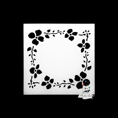 273 - ورق استنسل زخرفة زهور  13سم * 13سم