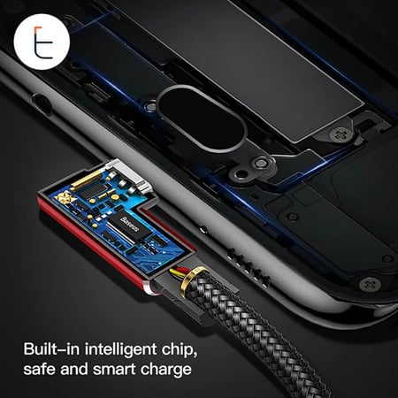 بيسوس | سلك شاحن مايكرو يو اس بي سريع ضد القطع قابل للعكس 90 درجة Baseus | Micro USB Cable Reversible | CAMMVP | 0.5M